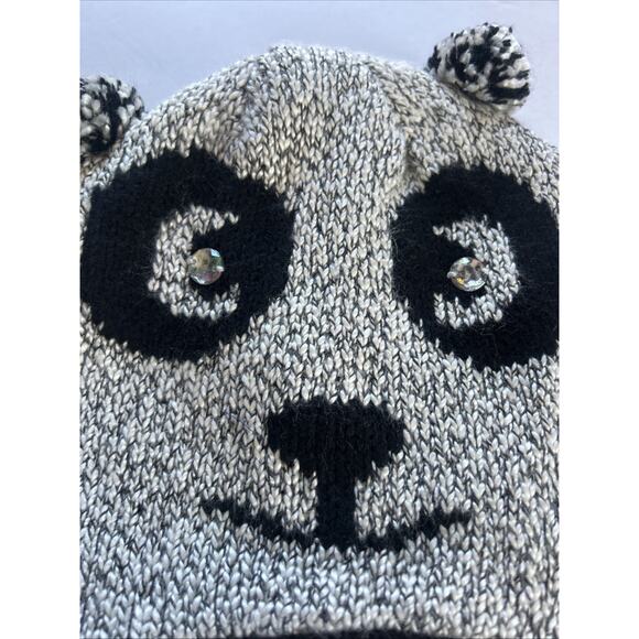 Women’s Knit Winter Grey Panda Hat One Size - Picture 6 of 6